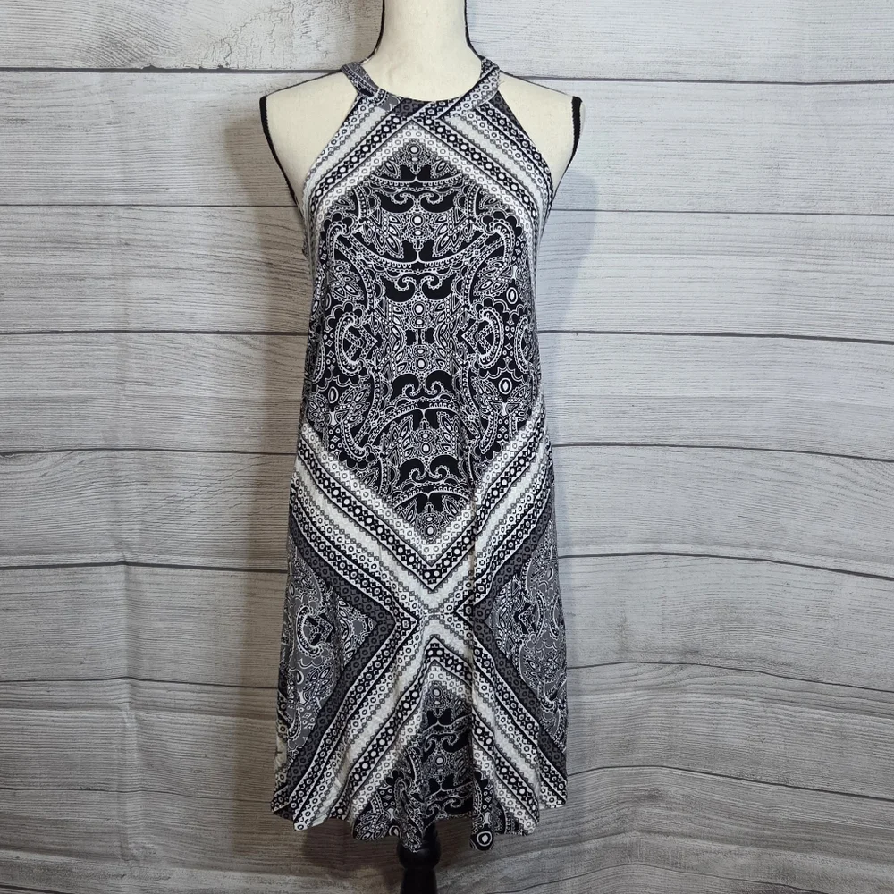 Venus Black And White Paisley Dress, Size S - Picture 1 of 5